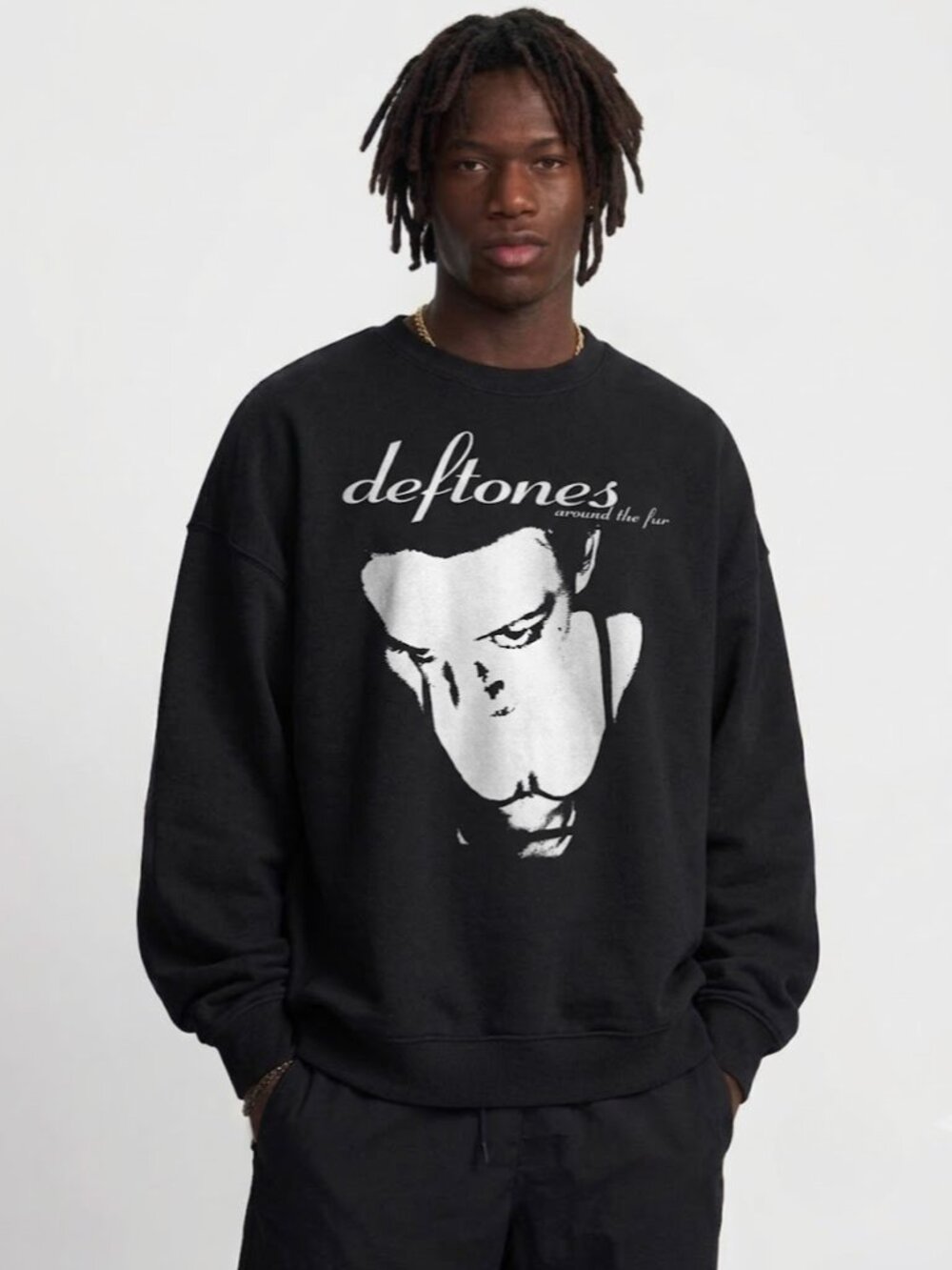 Deftones Graphic Sweatshirt, Black Band Pullover, Alternative Grunge Streetwear